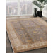 Machine Washable Industrial Modern Dark Almond Brown Rug in a Family Room, wshurb703