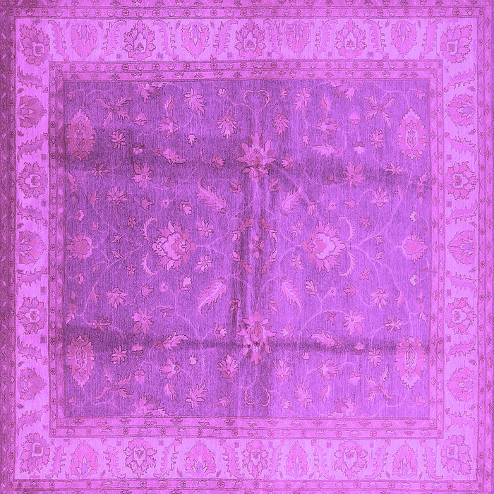 Square Machine Washable Oriental Purple Traditional Area Rugs, wshurb703pur