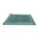 Sideview of Machine Washable Oriental Light Blue Traditional Rug, wshurb703lblu