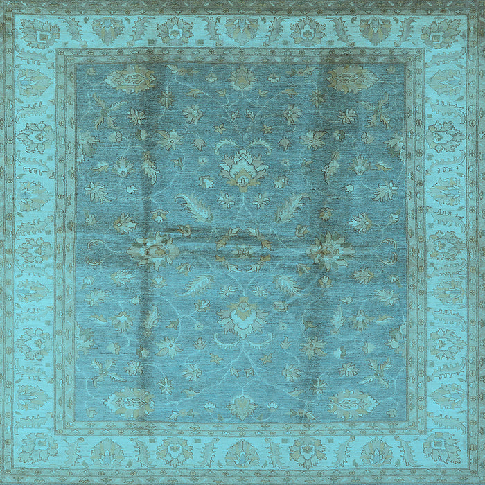 Square Oriental Light Blue Traditional Rug, urb703lblu