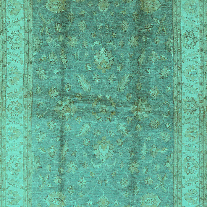Machine Washable Oriental Turquoise Traditional Area Rugs, wshurb703turq