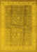 Machine Washable Oriental Yellow Traditional Rug, wshurb703yw