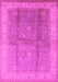 Machine Washable Oriental Pink Traditional Rug, wshurb703pnk