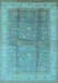 Machine Washable Oriental Light Blue Traditional Rug, wshurb703lblu