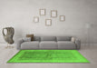 Machine Washable Oriental Green Traditional Area Rugs in a Living Room,, wshurb703grn