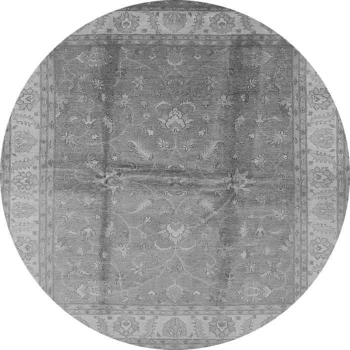 Round Oriental Gray Traditional Rug, urb703gry