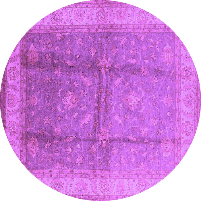 Round Oriental Purple Traditional Rug, urb703pur