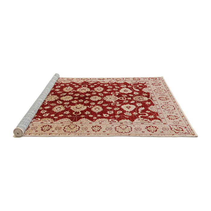Sideview of Machine Washable Industrial Modern Pastel Orange Rug, wshurb704