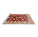 Sideview of Machine Washable Industrial Modern Pastel Orange Rug, wshurb704