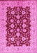 Machine Washable Oriental Pink Traditional Rug, wshurb704pnk