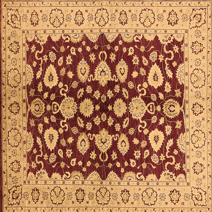 Square Oriental Brown Traditional Rug, urb704brn