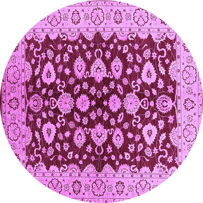 Round Machine Washable Oriental Purple Traditional Area Rugs, wshurb704pur