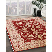 Mid-Century Modern Pastel Orange Oriental Rug, urb704