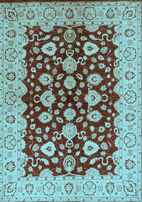 Oriental Light Blue Traditional Rug, urb704lblu