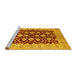 Sideview of Machine Washable Oriental Yellow Traditional Rug, wshurb704yw