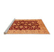 Sideview of Machine Washable Oriental Orange Traditional Area Rugs, wshurb704org