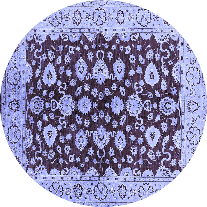 Round Oriental Blue Traditional Rug, urb704blu