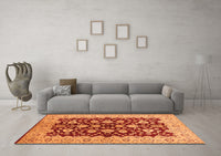 Machine Washable Oriental Orange Traditional Rug, wshurb704org