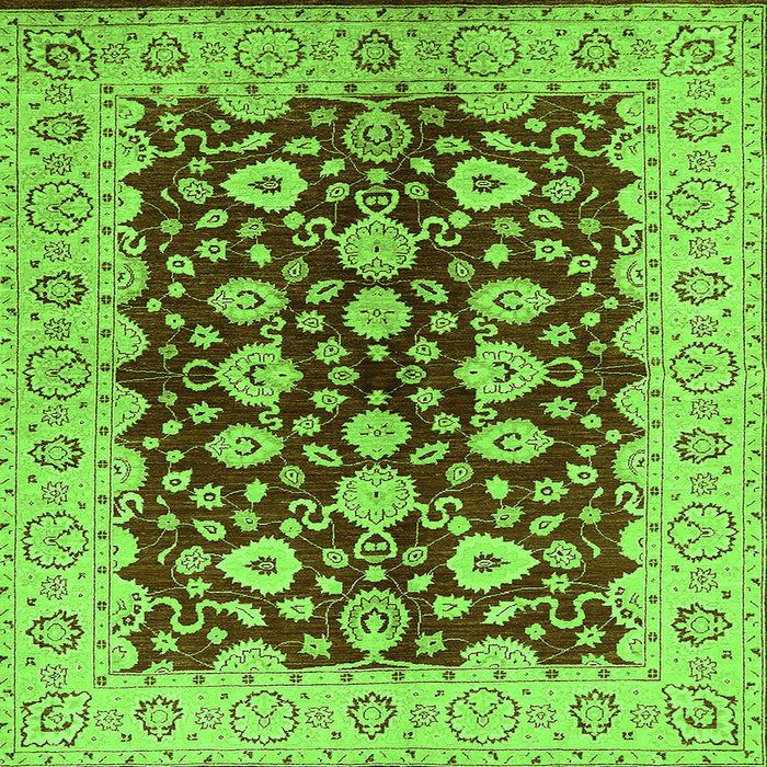 Square Oriental Green Traditional Rug, urb704grn