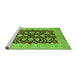 Sideview of Machine Washable Oriental Green Traditional Area Rugs, wshurb704grn