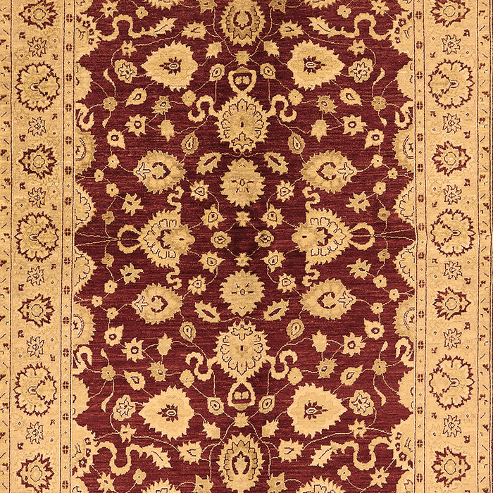 Machine Washable Oriental Brown Traditional Rug, wshurb704brn