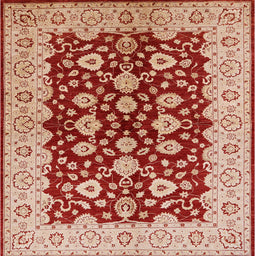 Square Mid-Century Modern Pastel Orange Oriental Rug, urb704