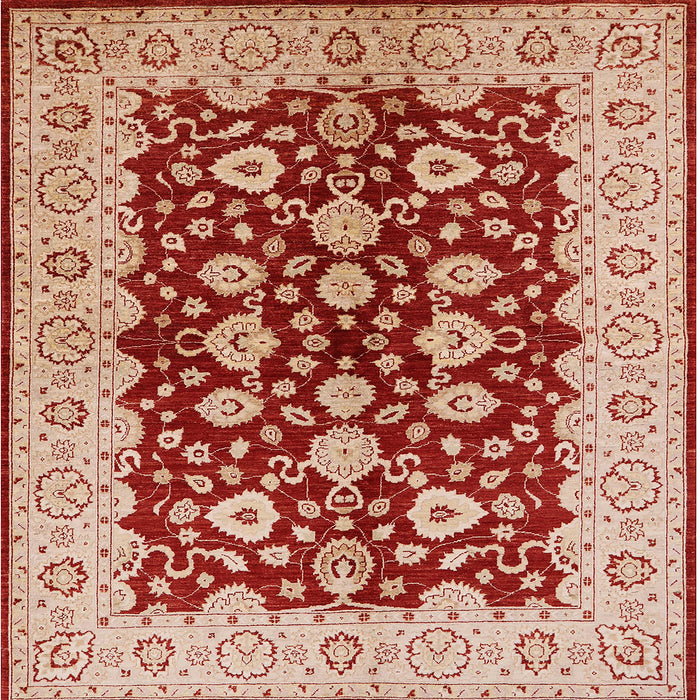 Square Mid-Century Modern Pastel Orange Oriental Rug, urb704