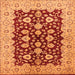 Square Oriental Orange Traditional Rug, urb704org