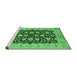 Sideview of Machine Washable Oriental Emerald Green Traditional Area Rugs, wshurb704emgrn