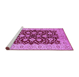 Sideview of Machine Washable Oriental Purple Traditional Area Rugs, wshurb704pur
