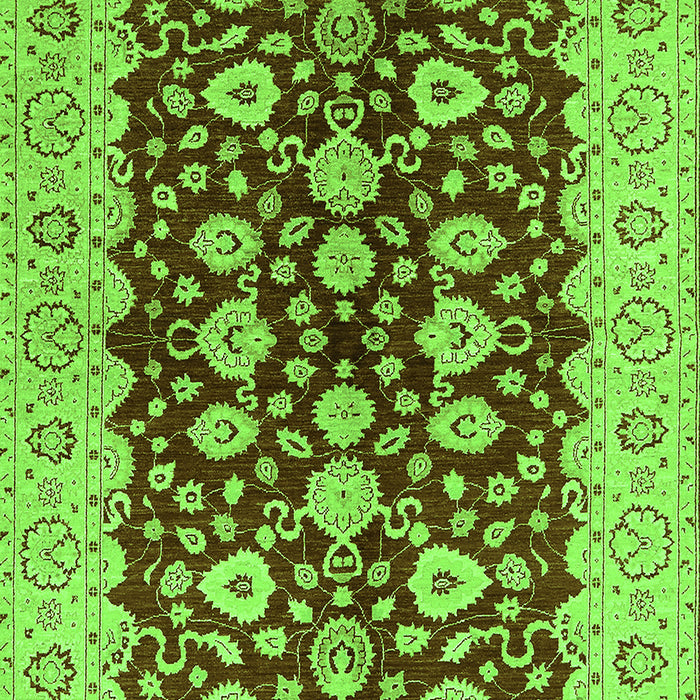 Machine Washable Oriental Green Traditional Area Rugs, wshurb704grn