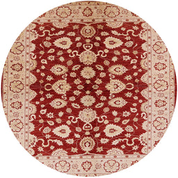 Round Mid-Century Modern Pastel Orange Oriental Rug, urb704