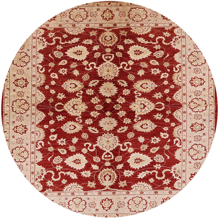 Round Mid-Century Modern Pastel Orange Oriental Rug, urb704