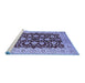 Sideview of Machine Washable Oriental Blue Traditional Rug, wshurb704blu