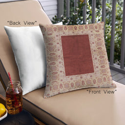 Front View of Mid-Century Modern Urban Square Red Throw Pillow, 18 inch by 18 inch, pwurb705