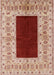 Machine Washable Industrial Modern Red Rug, wshurb705