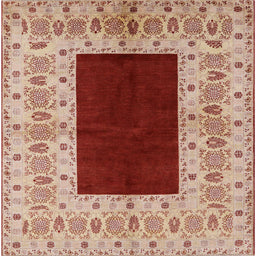 Square Machine Washable Industrial Modern Red Rug, wshurb705