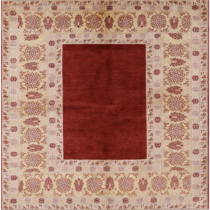 Square Machine Washable Industrial Modern Red Rug, wshurb705