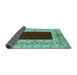 Sideview of Oriental Turquoise Traditional Rug, urb705turq