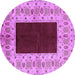 Round Oriental Purple Traditional Rug, urb705pur