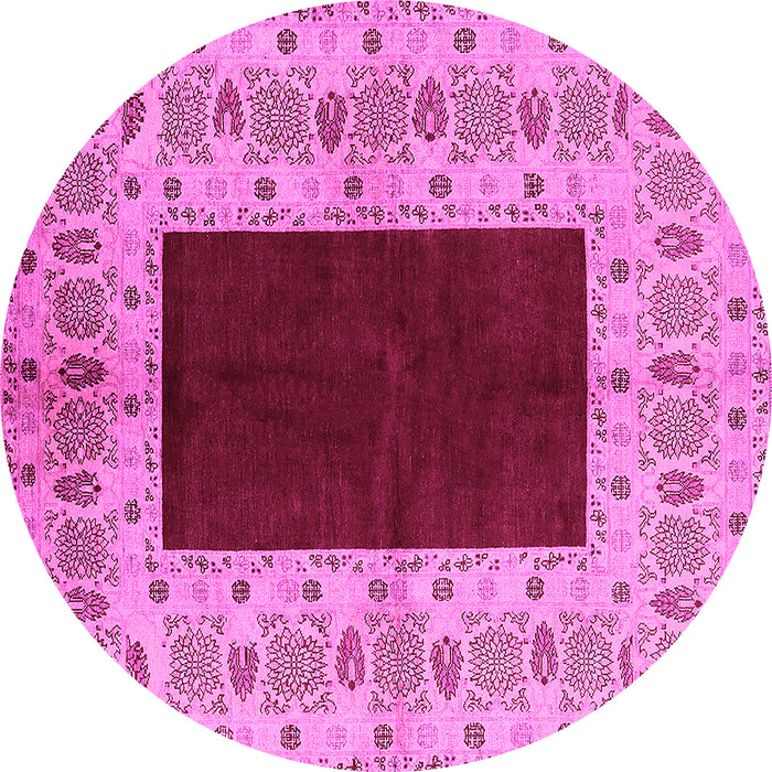 Round Oriental Pink Traditional Rug, urb705pnk