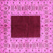 Square Machine Washable Oriental Pink Traditional Rug, wshurb705pnk