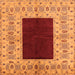 Square Machine Washable Oriental Orange Traditional Area Rugs, wshurb705org