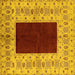 Square Oriental Yellow Traditional Rug, urb705yw