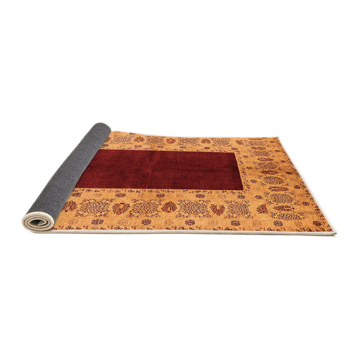 Sideview of Oriental Orange Traditional Rug, urb705org
