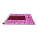Sideview of Machine Washable Oriental Pink Traditional Rug, wshurb705pnk