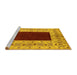 Sideview of Machine Washable Oriental Yellow Traditional Rug, wshurb705yw