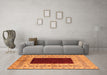 Machine Washable Oriental Orange Traditional Area Rugs in a Living Room, wshurb705org