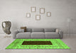 Machine Washable Oriental Green Traditional Area Rugs in a Living Room,, wshurb705grn