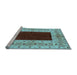 Sideview of Machine Washable Oriental Light Blue Traditional Rug, wshurb705lblu